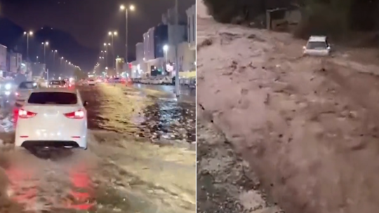 بسبب السيول.. السلطات السعودية تحذر من الخروج إلا للضرورة القصوى